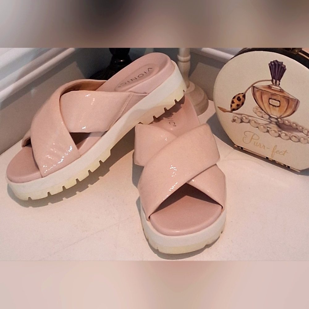 Vionic Platinum Pink Open Toe Vesta Sandals Sz 7M Pre-Ownex